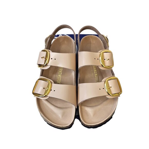 Birkenstock Womens Milano Big Buckle High Shine Sandals, Light Sand, Size 38 / 7 - Picture 7 of 10